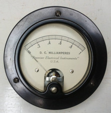 Premier Electrical Instruments U.S.A. Milliammeter Gauge Vintage Aircraft