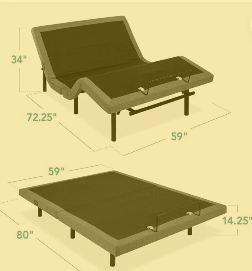 Base de estrutura de aço ajustável tamanho Queen Temper-pedic com controle remoto - Imagem 4 de 4