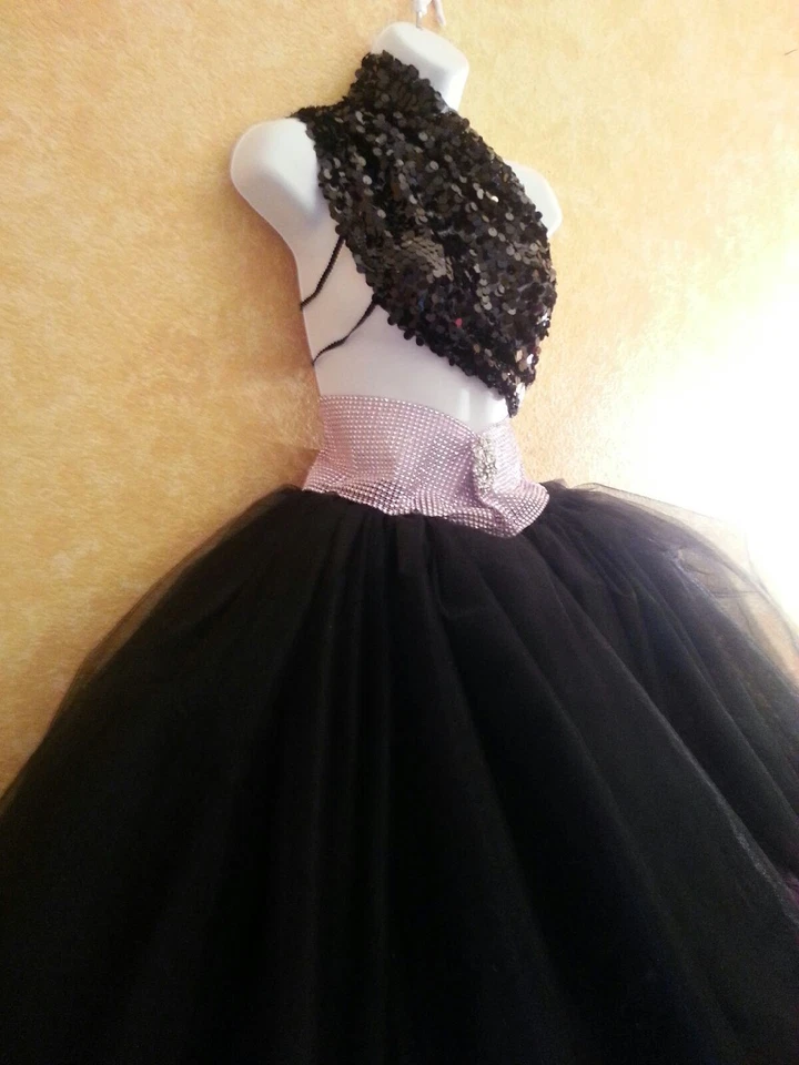 Sex & The City Tea Length Tulle Tutu Rhinestone Mesh Ballgown Dress Skirt Set  - Image 3 of 4