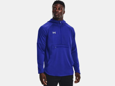 Under Armour Mens Qualifier Fleece Anorak Royal Blue 3XL