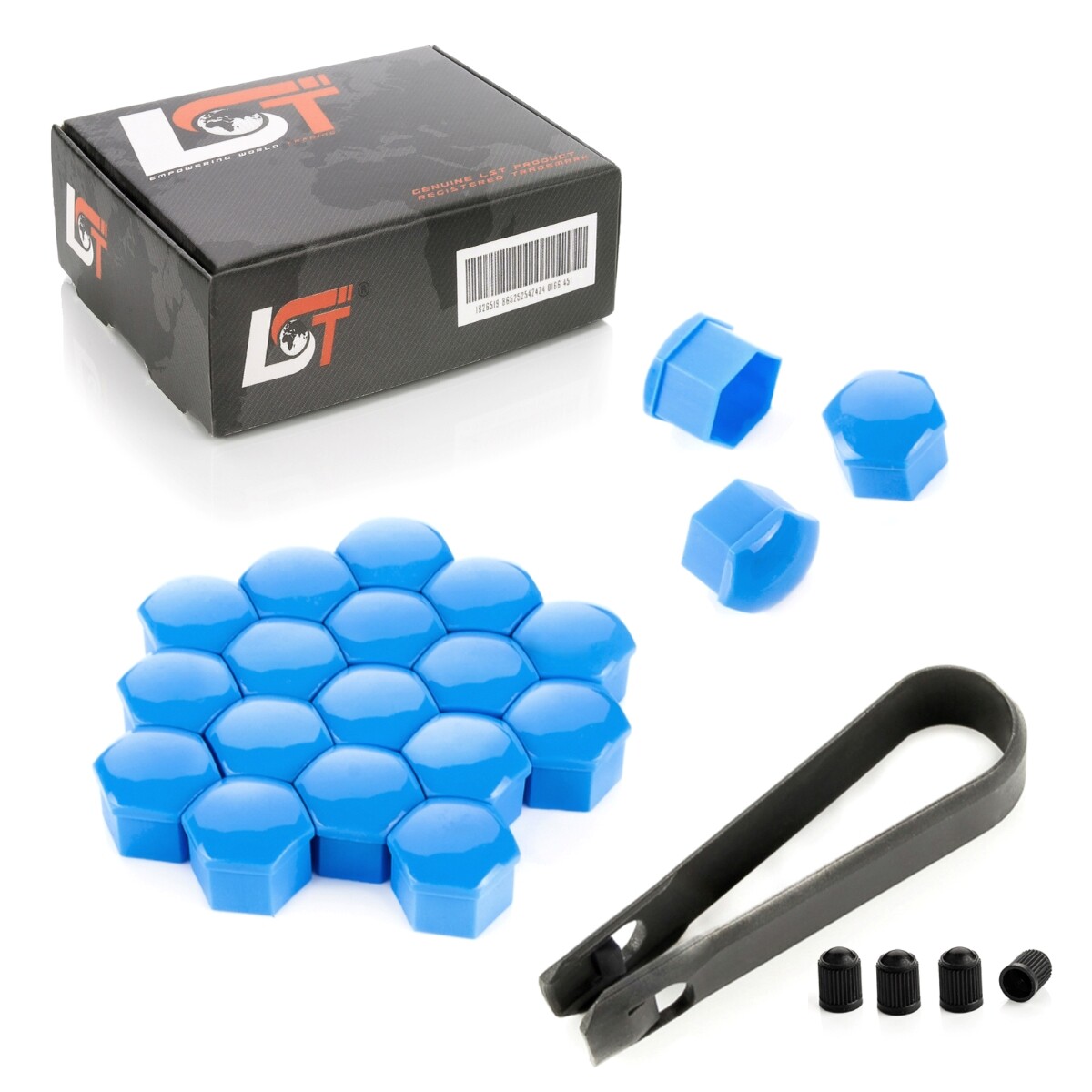 20X Wheel Nut Caps Blue 17Mm For VW Lupo Passat