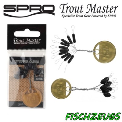 Spro Trout Master Schnurstopper Olive Stick  Soft Gummistopper  Sbirolino 10st