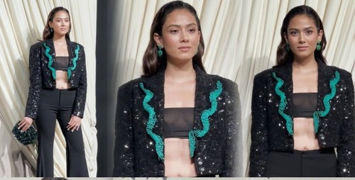 Anamika Khanna H&M Cropped Embellished Jacket Blazer Black Green Size S M L New - Picture 14 of 24