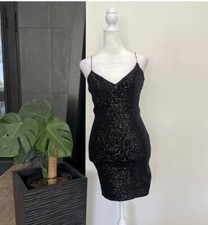Chocolate Black Sequence Mini Dress