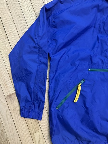 Vintage 90s Eastern Mountain Sports Windbreaker Men's Medium Blue Packable - Picture 6 of 10
