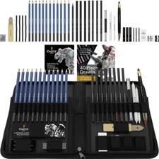 Graphite Drawing Pencils and Sketch Set 40-Piece Kit Complete Artist Kit Incl...