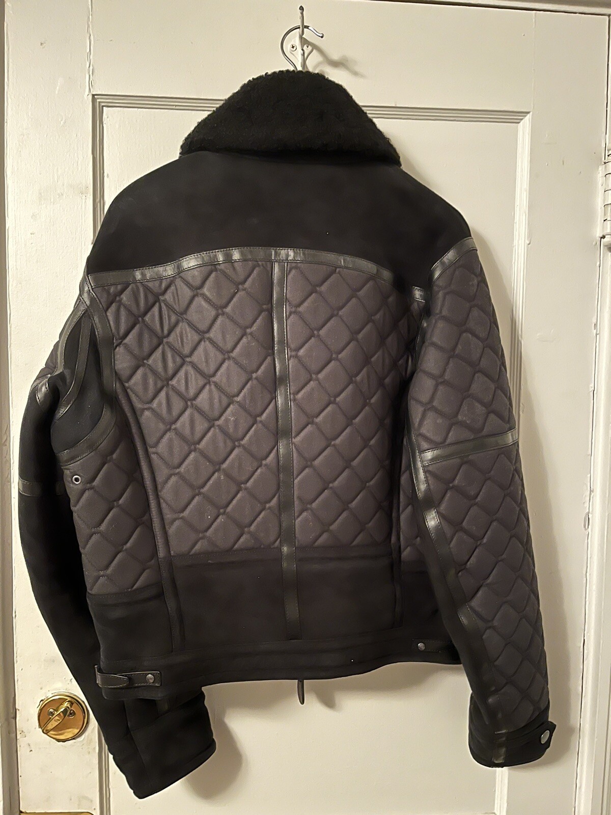 Ultra Rare BNWT Burberry Prorsum Leather Shearling Runway Jacket IT46 image 3