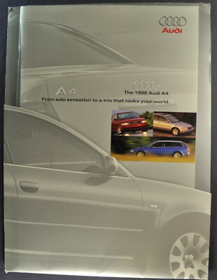 1998 Audi A4 40pg Brochure+Sleeve Sedan 1.8T 2.8 Avant Wagon Excellent Original