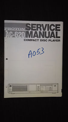 Proton ac-620 service manual repair book original stereo cd player compact disc