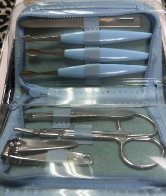 7pcs Women Men Manicure Pedicure Set Finger Nail  Scissors Grooming Kit