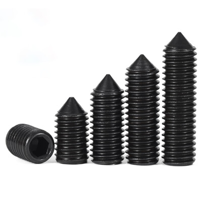 M2 - M16 Cone Point Grub Screws Allen Socket Set Screw DIN 914 High Tensile 12.9