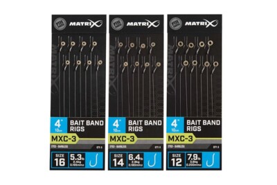 Fox Matrix MXC-3 4  Bait Band Rigs Barbless Vorfach Rig Angelvorfach Feeder