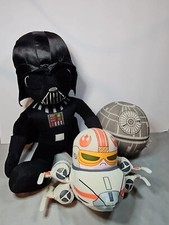 Lot of 3 Star Wars Plush Stuffed Animals Darth Vader and Death Star