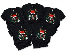 Christmas 2024 Squad Shirts, Custom Name Family Pajamas Christmas Matching Shirt