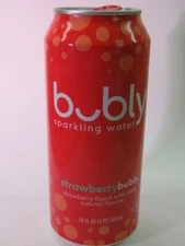 Empty Soda Can: Pepsico BUBLY Strawberry Sparkling Water ~ Purchase, NEW YORK