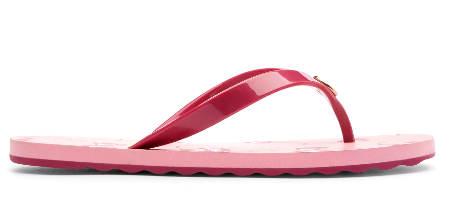 FLIP FLOPS CRUISE BROWN × PINK 🩷Coach Zayn Flip Flops - CR856 Cherry Fruit (Pink) - Size 6