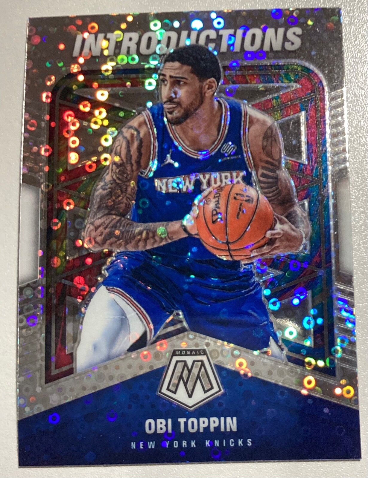 2020-21 Panini Mosaic Introductions Disco Prizm Fast Break Obi Toppin RC-Rookie