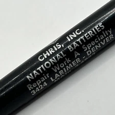VTG Scripto Ballpoint Pen CHRIS, INC. NATIONAL BATTERIES Denver, Colorado