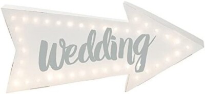 Party Beleuchtung Deko Karte und LED Hochzeit Schild