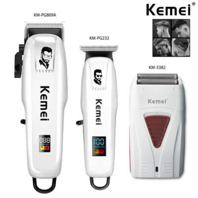 Kemei KM-PG809A KM-PG232 LCD USB Charging Hair Clipper Adjustable Professional C