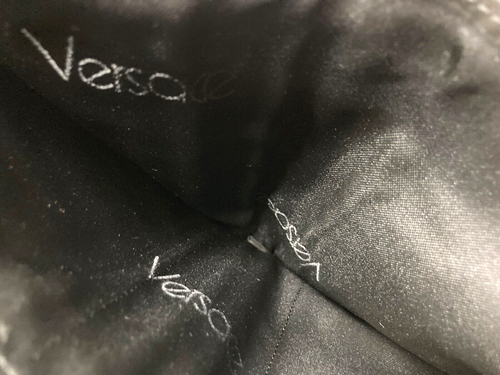 GIANNI VERSACE VINTAGE 90s INSIDE PRINT SUEDE LEATHER WALLET BIFOLD ITALY BLACK - Bild 15 von 24