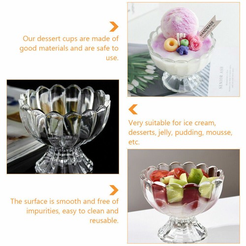 6Pcs Dessert Cups Ice Cream Holders Pudding Cups Fruit Glass Bowls Side Serving - Picture 5 of 5