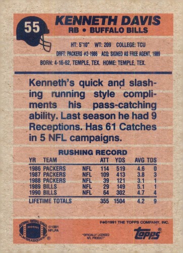 S8R1: 1991 Topps Football Card #s 1-319 - Picture 81 of 493