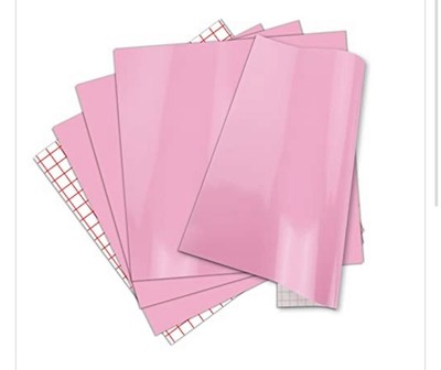 10er-Pack Hochglanz Rosa Permanent Vinyl für Cricut 12x12 2 Transferbandblätter