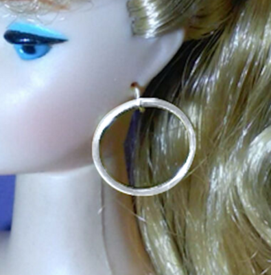 Fashion Royalty Silkstone SILVER HOOPS Doll Earrings Fits Barbie Momoto HH41
