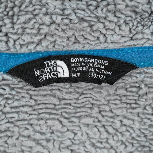 The North Face Kids Hoodie Fleece Jacket Sherpa Faux Fur Lined Blue Medium 10-12 - Picture 17 of 21