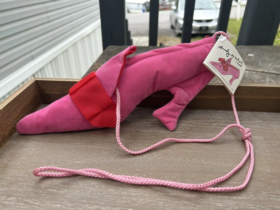 Vintage Andy Warhol Alice B Shoe Purse Pink Velvet 2000 - Image 4 of 4