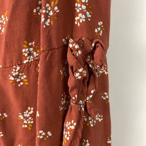 Art Class Girl’s Bronze Orange Floral Shoulderless Strap Dress Size L (10/12) - Picture 3 of 5