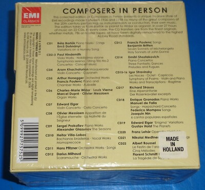 クラシック COMPOSERS in Person 22CD EMI Classics COMPOSERS IN PERSON - EMI 22 CD set SEALED | eBay