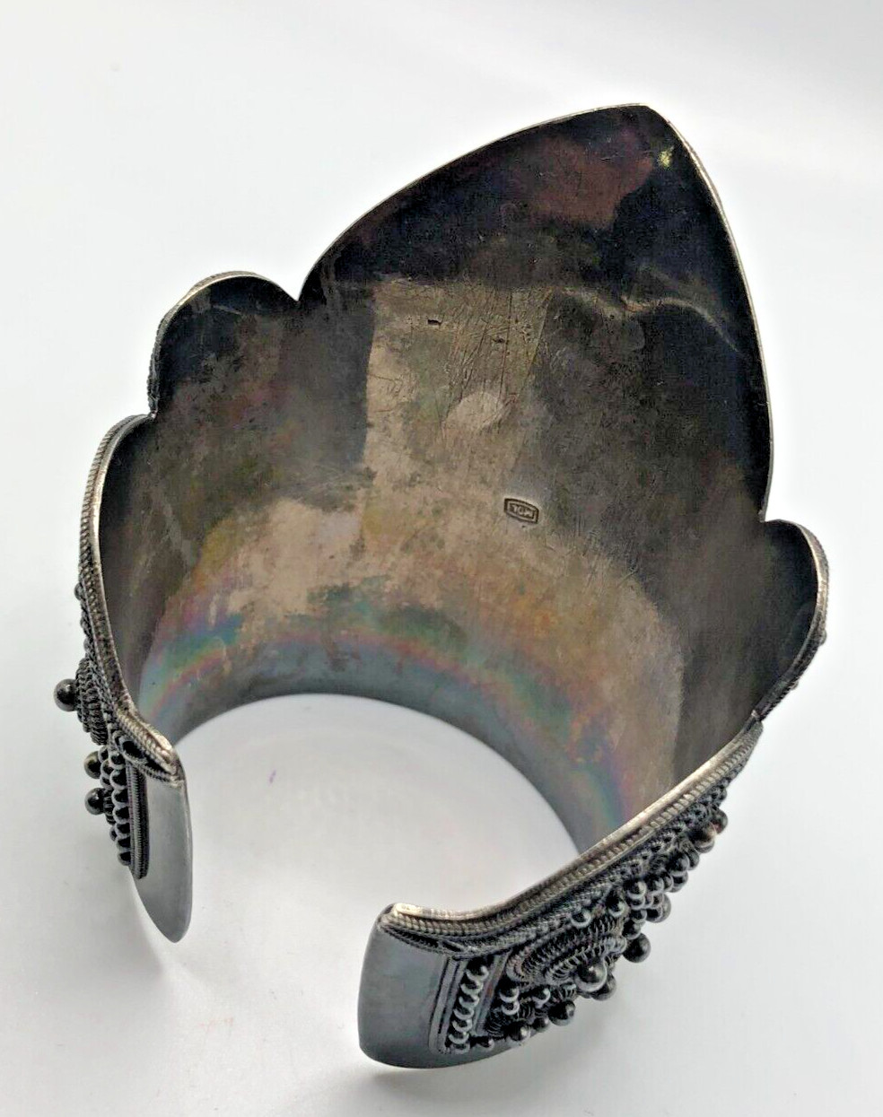 Vintage Solid Silver-Plated Cuff Bracelet MOL - image 4