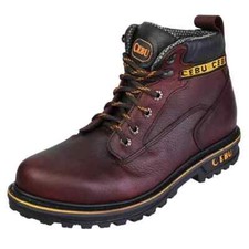 Botas de trabajo CEBU Tk Borcegui punta de acero para hombre cuero sangría con cordones suela duradera
