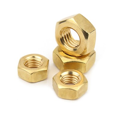 Hex Full Brass Nuts Exhaust High Temperature Nut M2 M2.5 M3 M4 M5 M6 M8 M10 M12