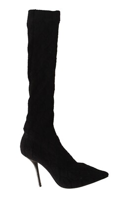 DOLCE & GABBANA Schuhe schwarz Stretch Socken kniehohe Stiefeletten EU39/US8,...