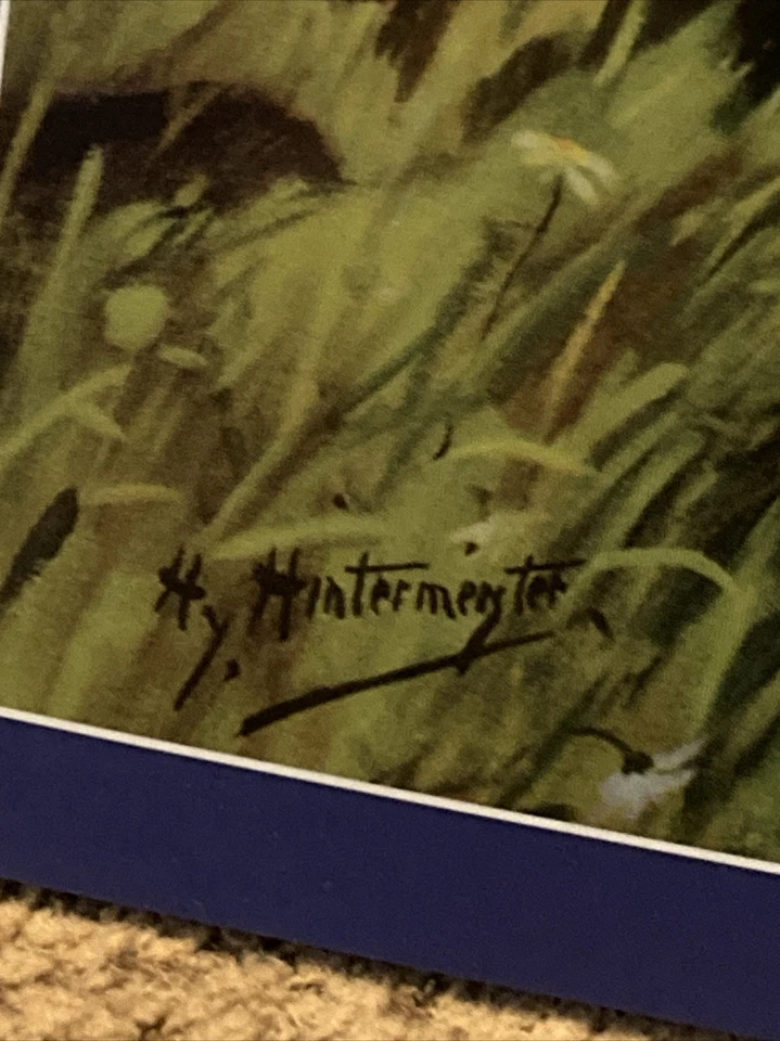 Niños Pesca "El primer bocado" reimpresión de litografía por Hy HintermeisterCa. 1952 Foto 2 de 4