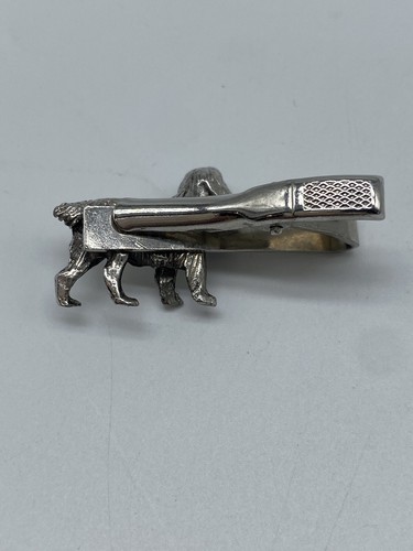EMMONS Tie Clip Clasp Dog Puppy Irish Setter Silver Tone Gordon English Vintage - Picture 4 of 6