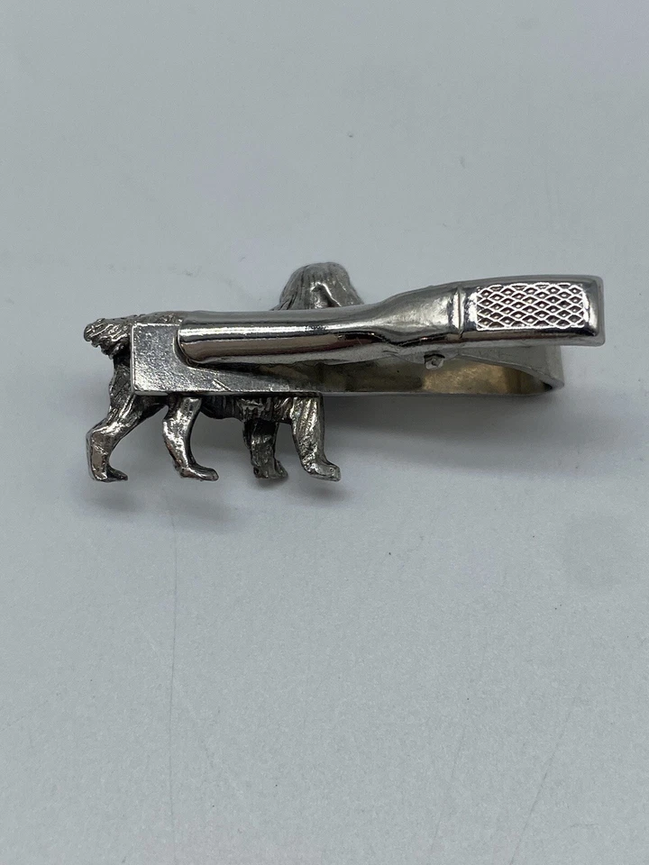 EMMONS Tie Clip Clasp Dog Puppy Irish Setter Silver Tone Gordon English Vintage - Image 4 of 4