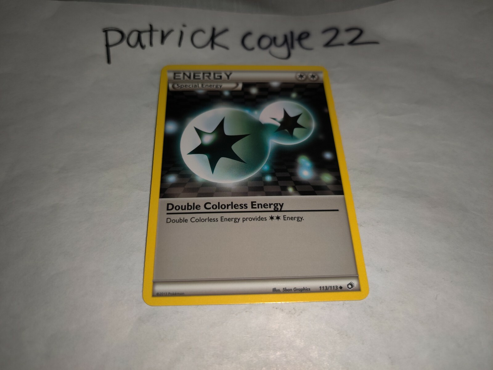Double Colorless Energy Uncommon Legendary Treasures 113/113 VLP front/LP back