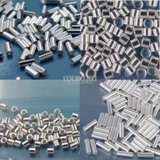 100 Solid Sterling Silver Tube Spacers / End Crimp Beads [1.5mm - 5mm]
