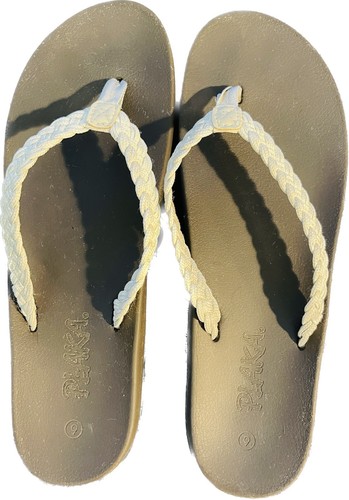 Plaka Arch Support cremefarben/elfenbeinfarbene Damen-Riemensandalen Größe 9 gebraucht - Bild 3 von 4