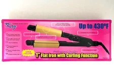 1" Gold Ceramic Flat Iron Hair Straightener and Curling iron Temp Control