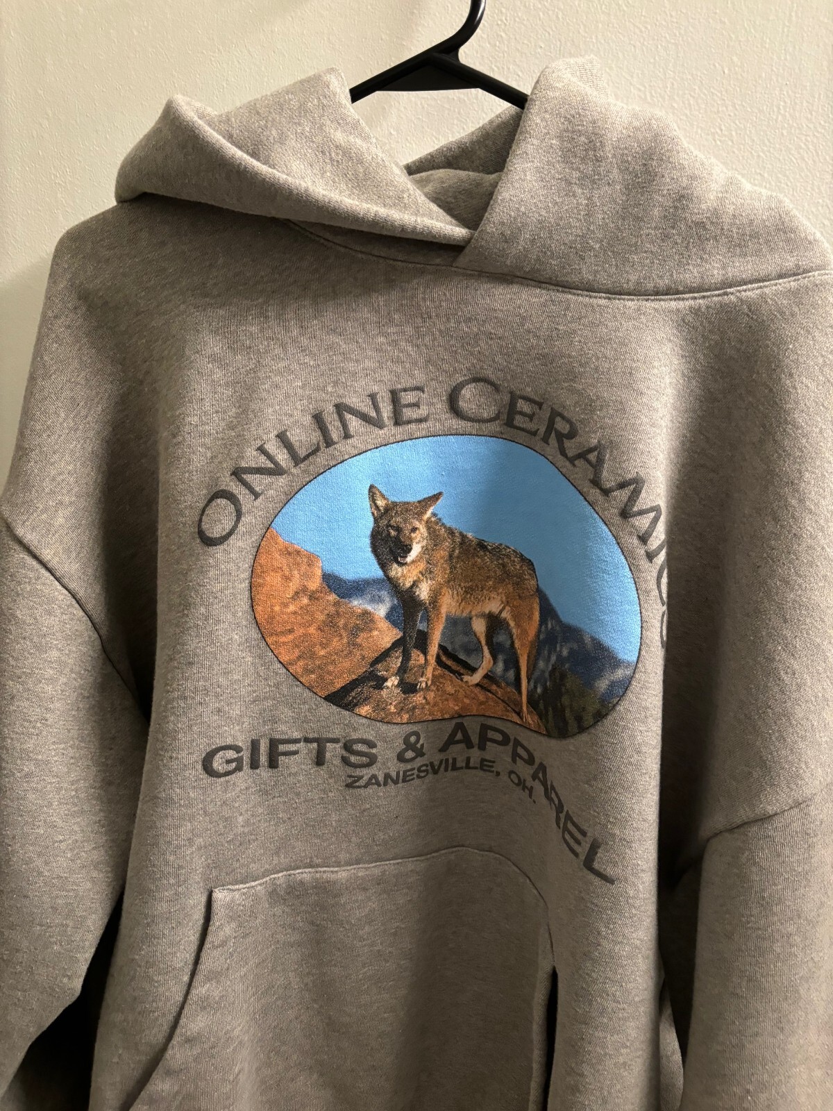 Online Ceramics Coyote Hoodie XL Ohio Hippie Vintage Style-image