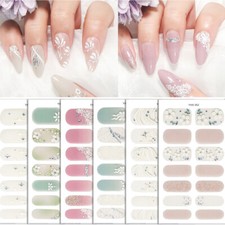 3D Relief Foil Full Nail Wraps DIY Nail Art Nail Decal 14Tips Nail Sticker 