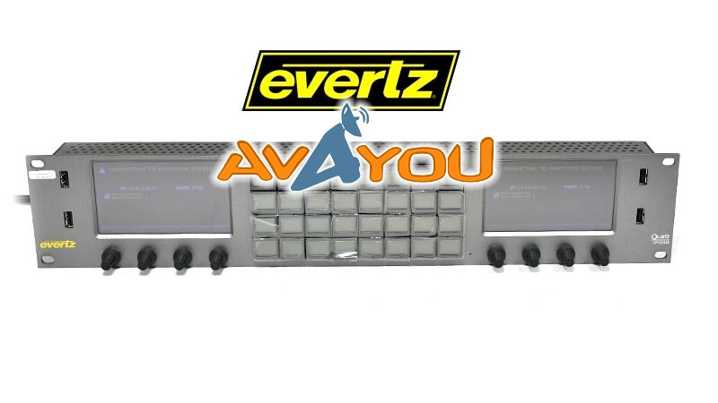 Evertz CP-2232E Control Panel 2RU Two Touchscreen LCDs and 32 LCD