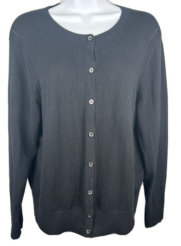 BANANA REPUBLIC BLACK CARDIGAN SWEATER SIZE L 55%COTTON 5%CASHMERE