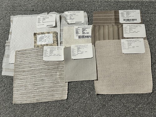 Lote de 9 muestras de tela Osborne & Little Designers Guild crema natural neutra - Imagen 14 de 16