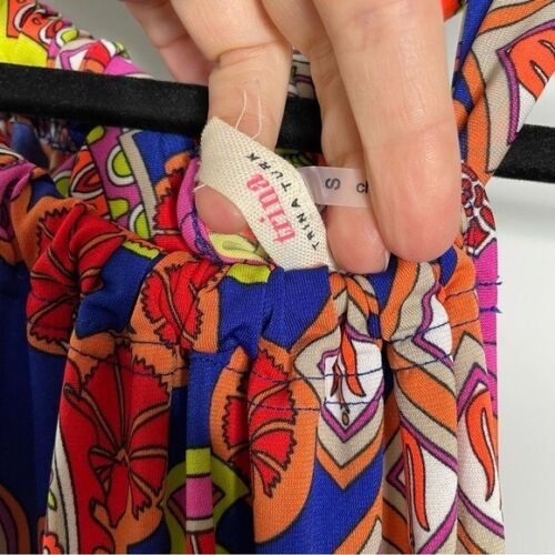 Trina Turk Juju Paisley Halter Tunic Dress Stretchy Jersey Mini Colorful Size S - Picture 4 of 7